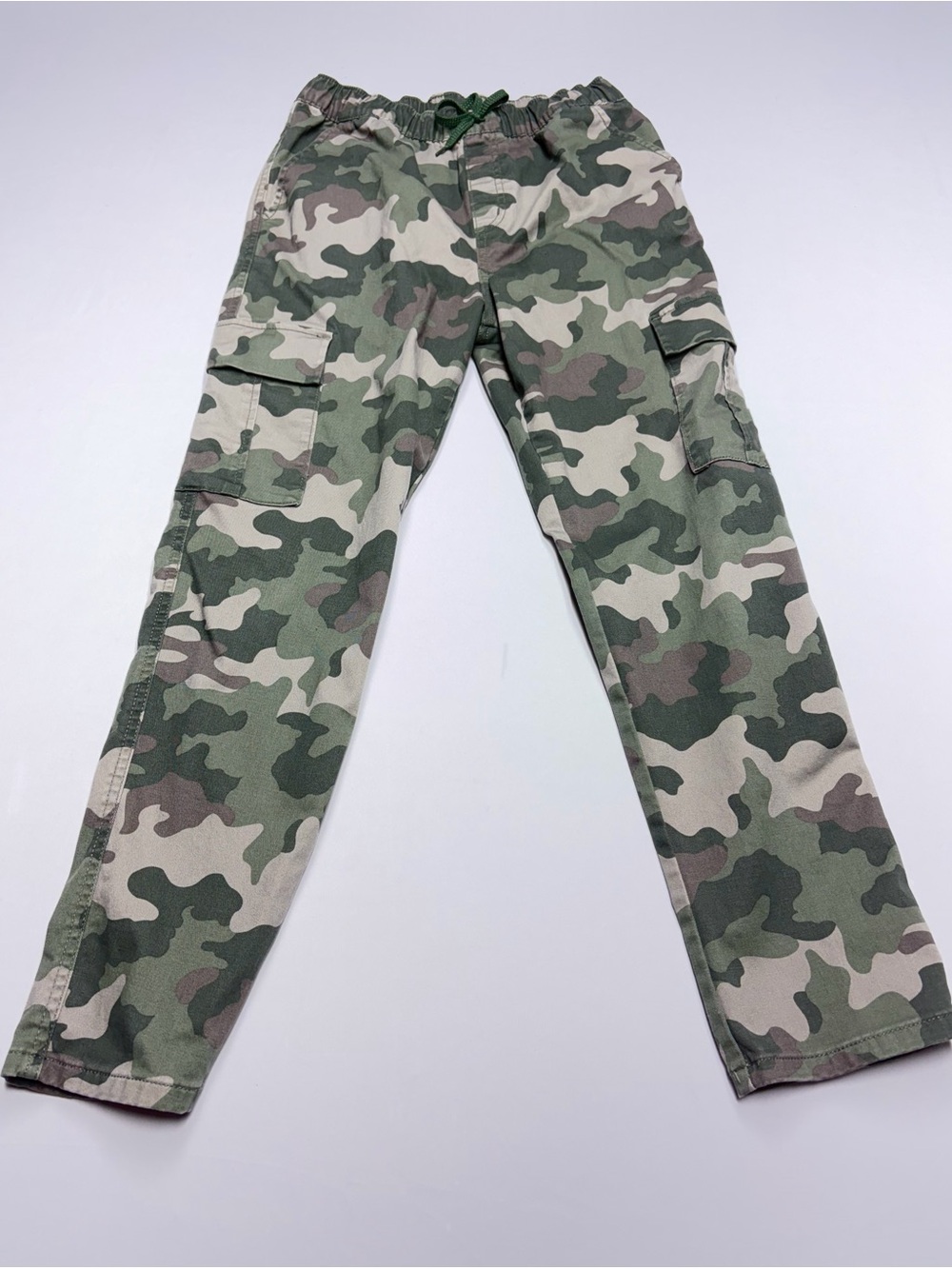 Cat & Jack Boys Size 14 Camo Cargo Pants Pull On Tapered Utility Military